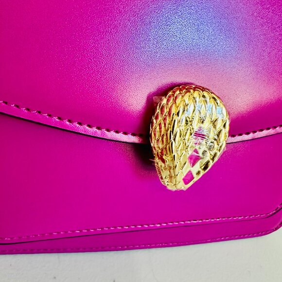 TIFFANY & FRED PARIS SERPENTINE FUCHSIA SMOOTH LEATHER TOP HANDLE CROSSBODY BAG - Picture 13 of 13